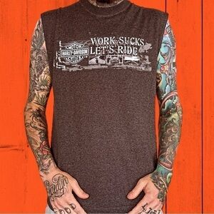 Y2k Harley Davidson work sucks! South Carolina t shirt men’s Large